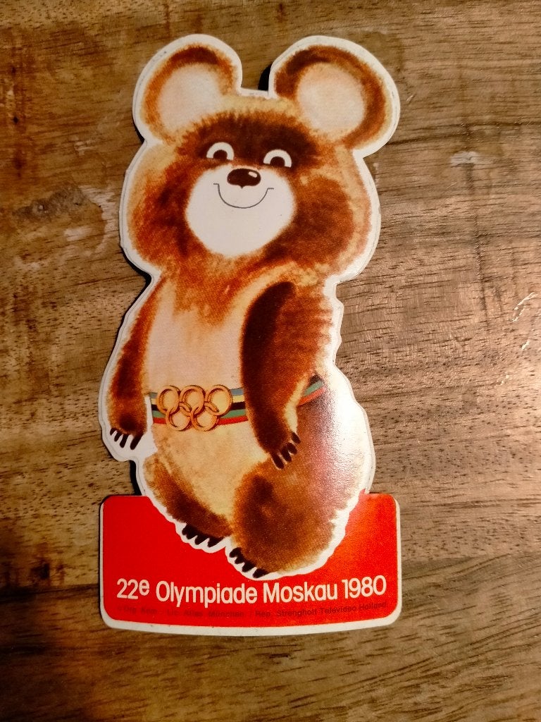 22e Olympiade Moskau 1980 vintage sticker Olympische spelen, Verzamelen, Ophalen of Verzenden, Zo goed als nieuw, Overige typen