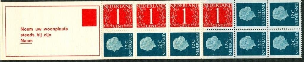 NVPH PB 8cF 4 x 1 ct. van Krimpen en 8 x 12ct Juliana 1969, Postzegels en Munten, Postzegels | Nederland, Ophalen of Verzenden