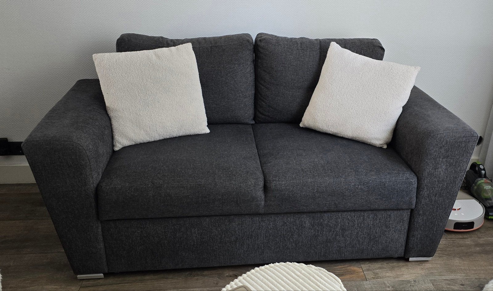 GRATIS, 2 Zits Bank, antraciet met slaapfunctie, Ophalen, 75 tot 100 cm, Tweepersoons, 150 tot 200 cm