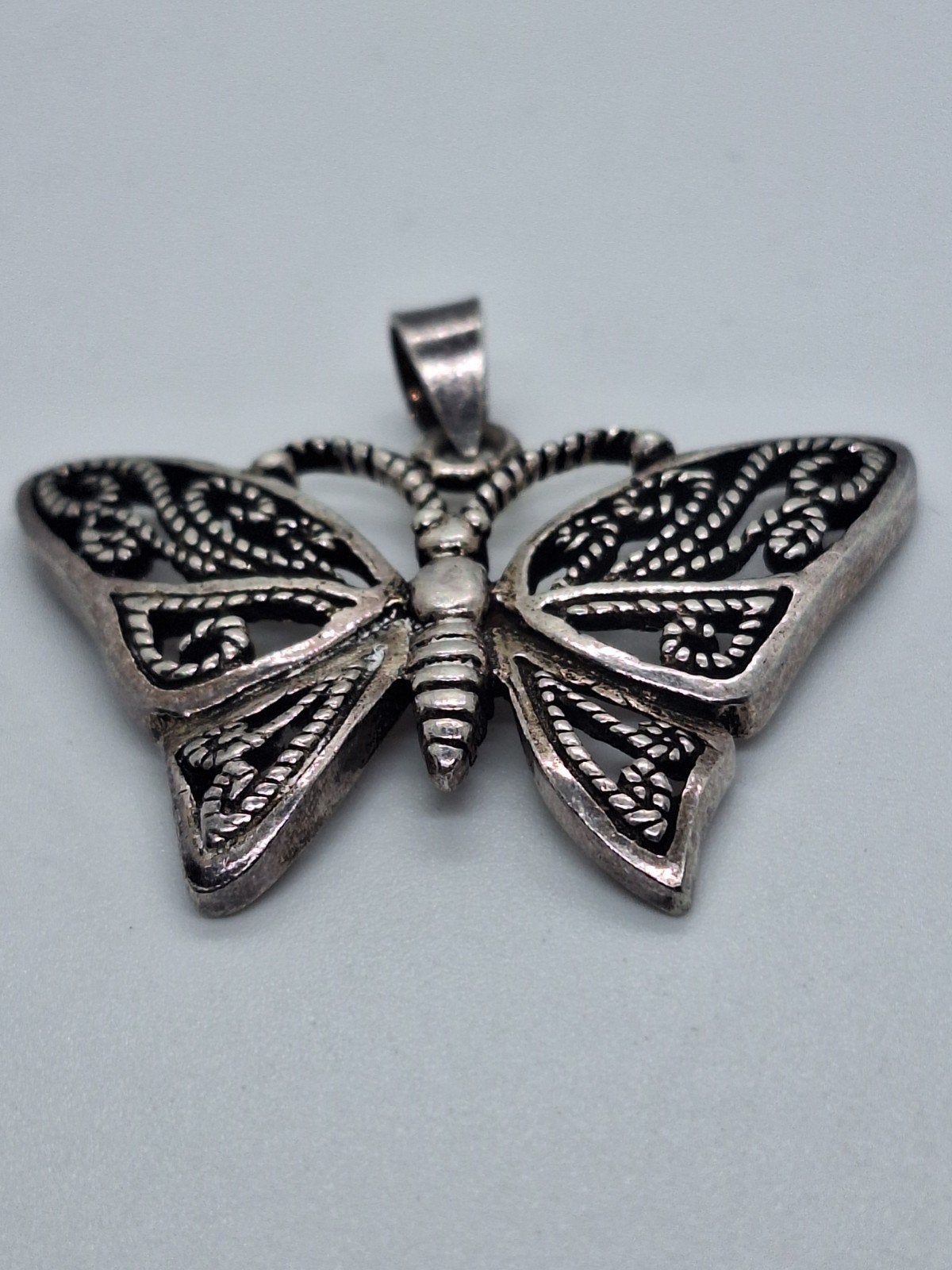 Zilveren Vlinder Hanger Markasiet - 4 cm doorsnee, Ophalen of Verzenden