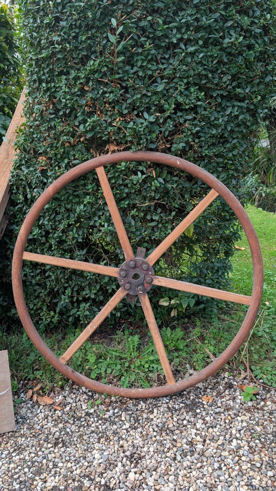 Authentiek houten scheepsstuurwiel – ca. 118 cm, Antiek en Kunst, Ophalen