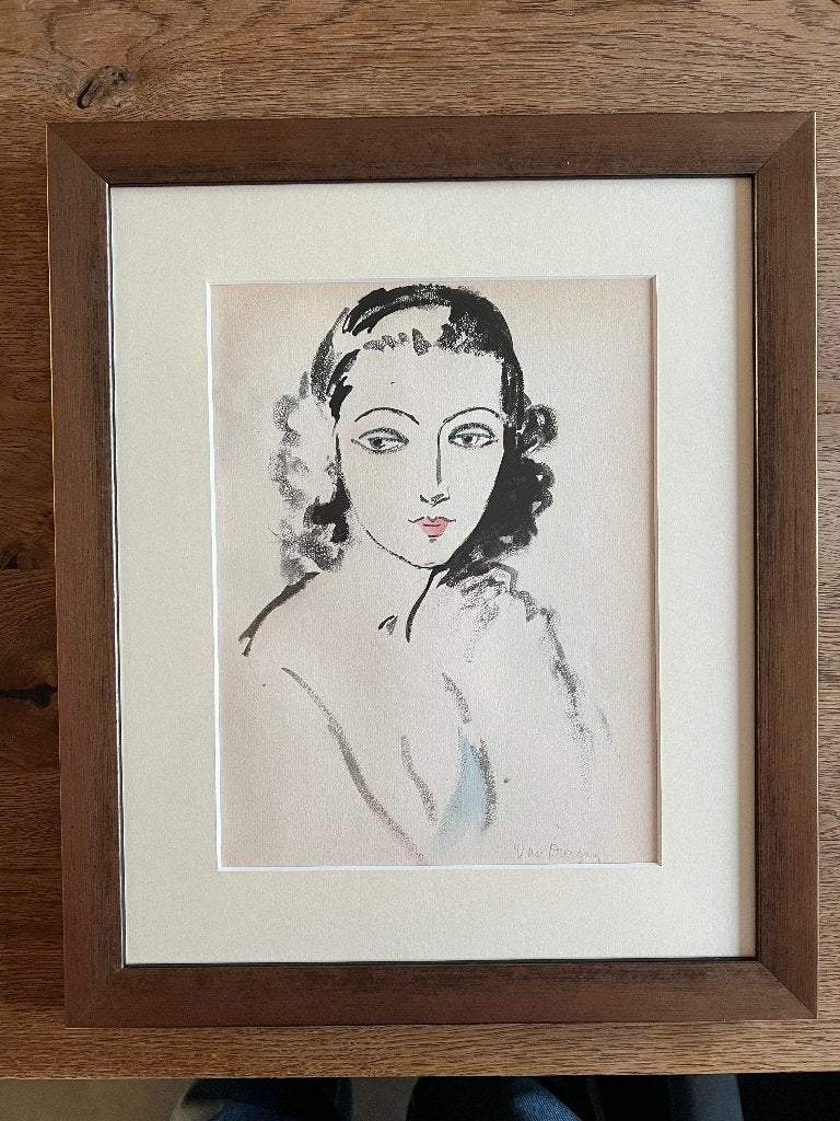 Kees van Dongen, Pochoir, Ophalen of Verzenden, Ingelijst, Portret of Personen