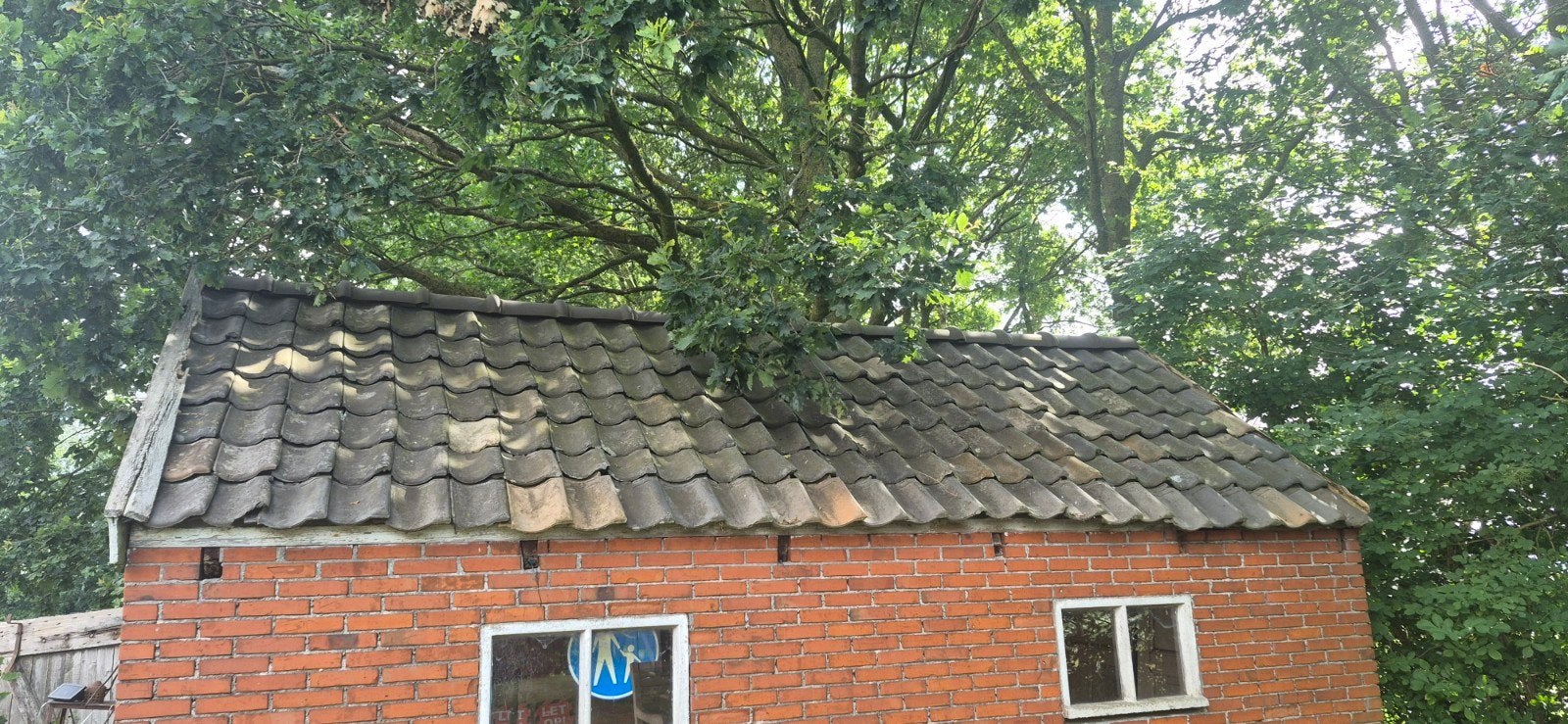 Oude grijze gebakken dakpannen 360 stuks, Ophalen, Gebruikt, Steen of Klei, 15 m² of meer