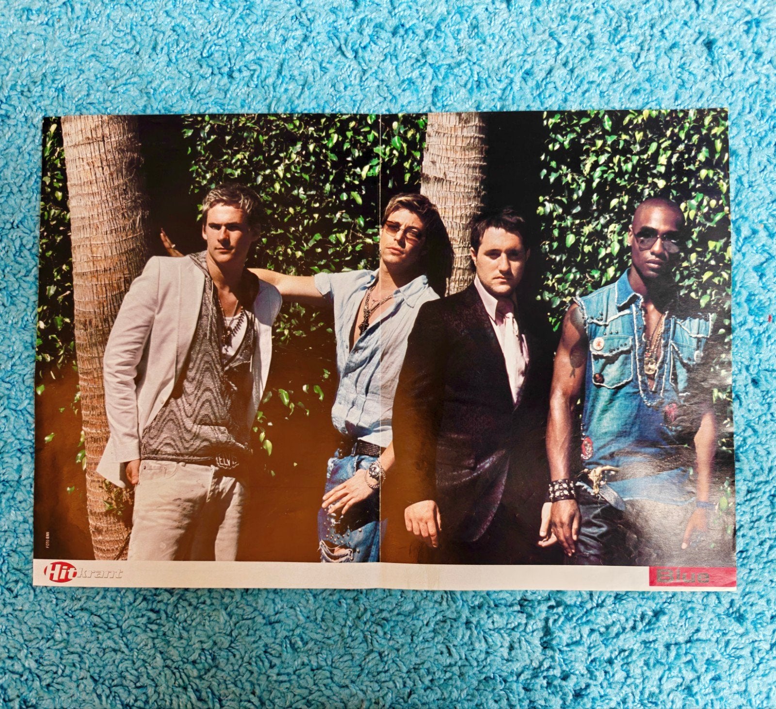 Blue (band) poster hitkrant vintage, Rechthoekig Liggend, Nieuw, Ophalen of Verzenden, A1 t/m A3