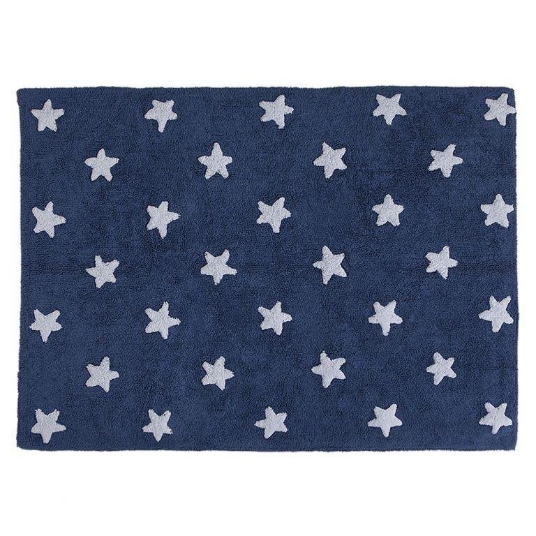 Lorena Canals wasbaar vloerkleed donker blauw sterren, Overige merken, Kleed of Kussen, Ophalen of Verzenden, Zo goed als nieuw