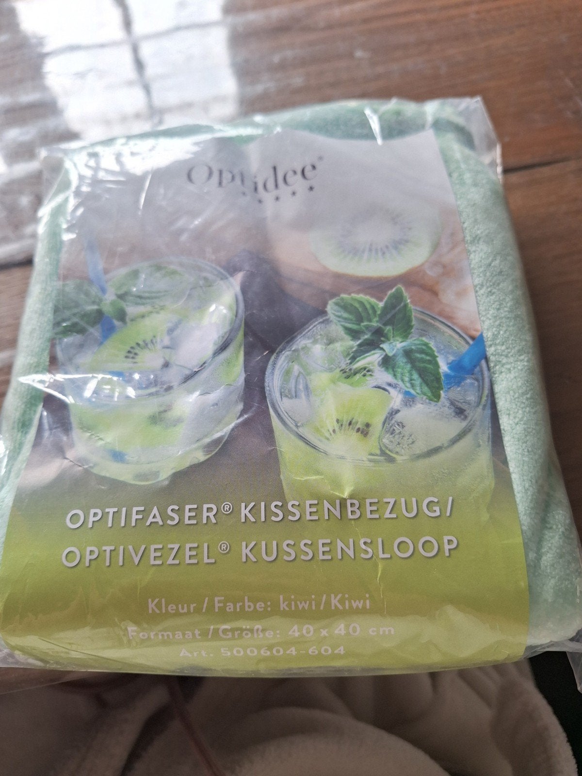 Nieuwe Optifaser Kussensloop Kiwi 40x40 cm, Overige merken, Nieuw, Ophalen of Verzenden, Groen