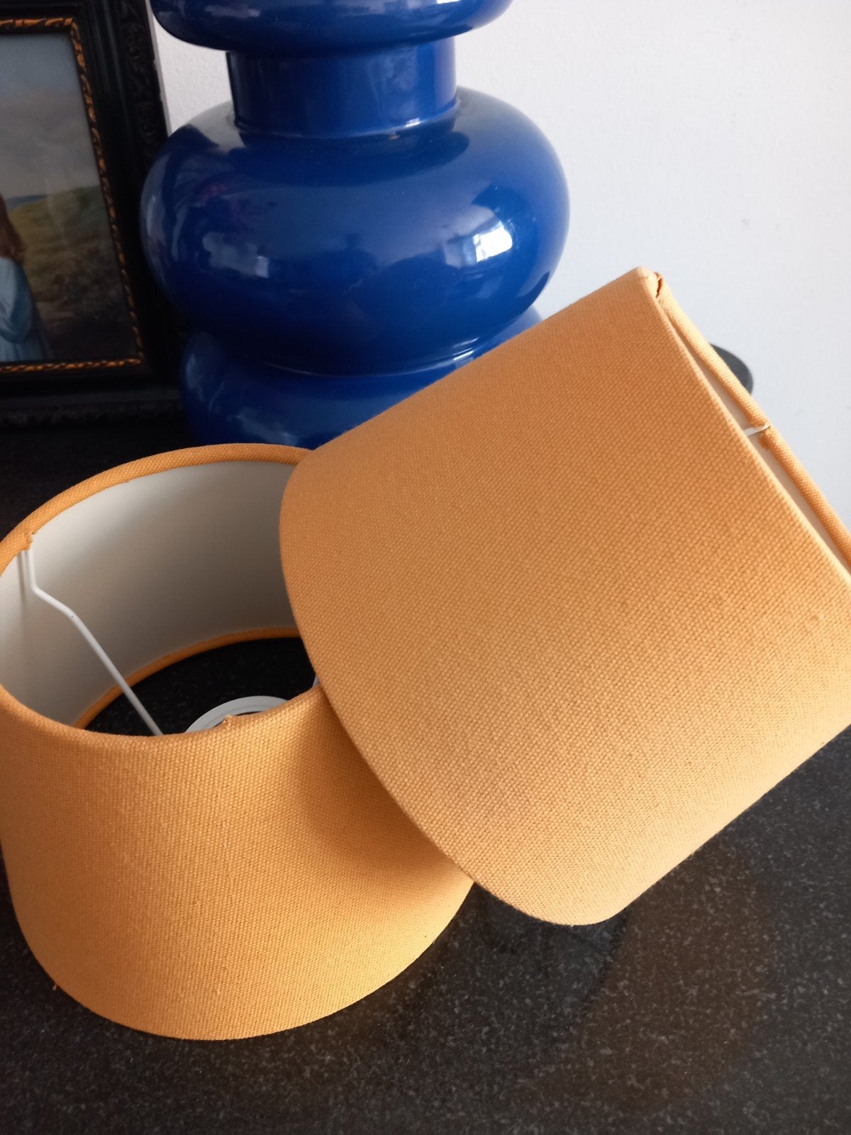 2 oranje lampenkappen, Ophalen of Verzenden, Rond