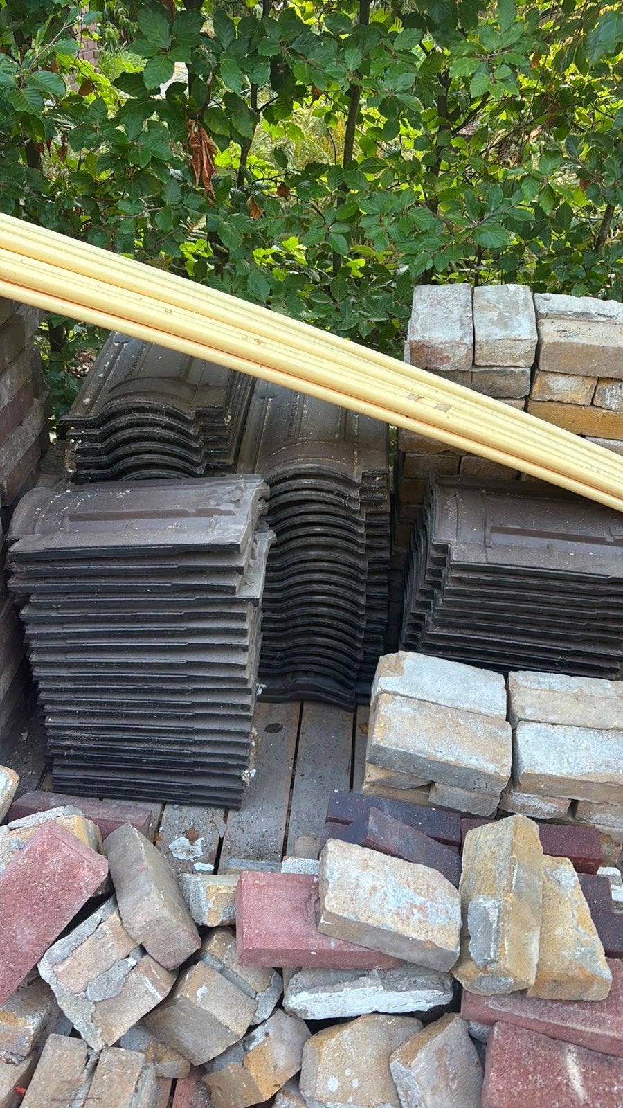 160 stuks Monier VH-V Zwart Glazura Keramische Dakpannen, Ophalen, Gebruikt, Steen of Klei, Zwart