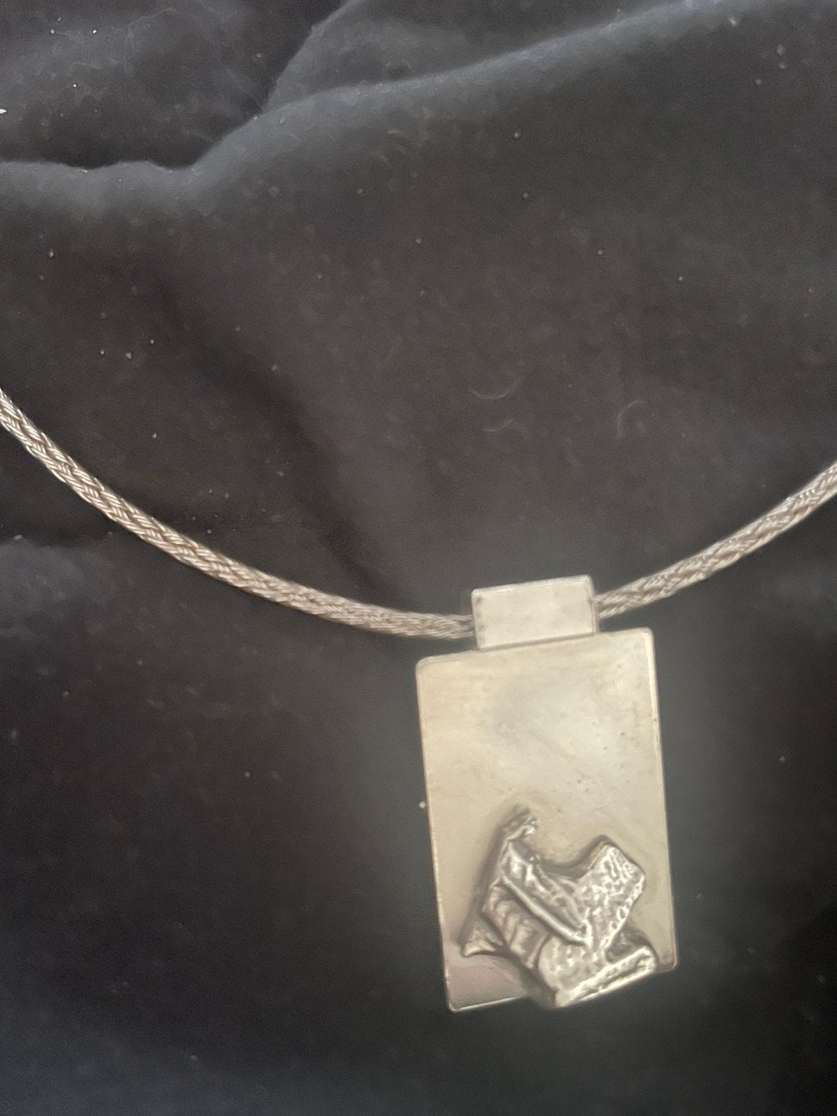 Stalen spang en zilveren hanger., Ophalen of Verzenden, Nieuw, Zilver, Overige materialen