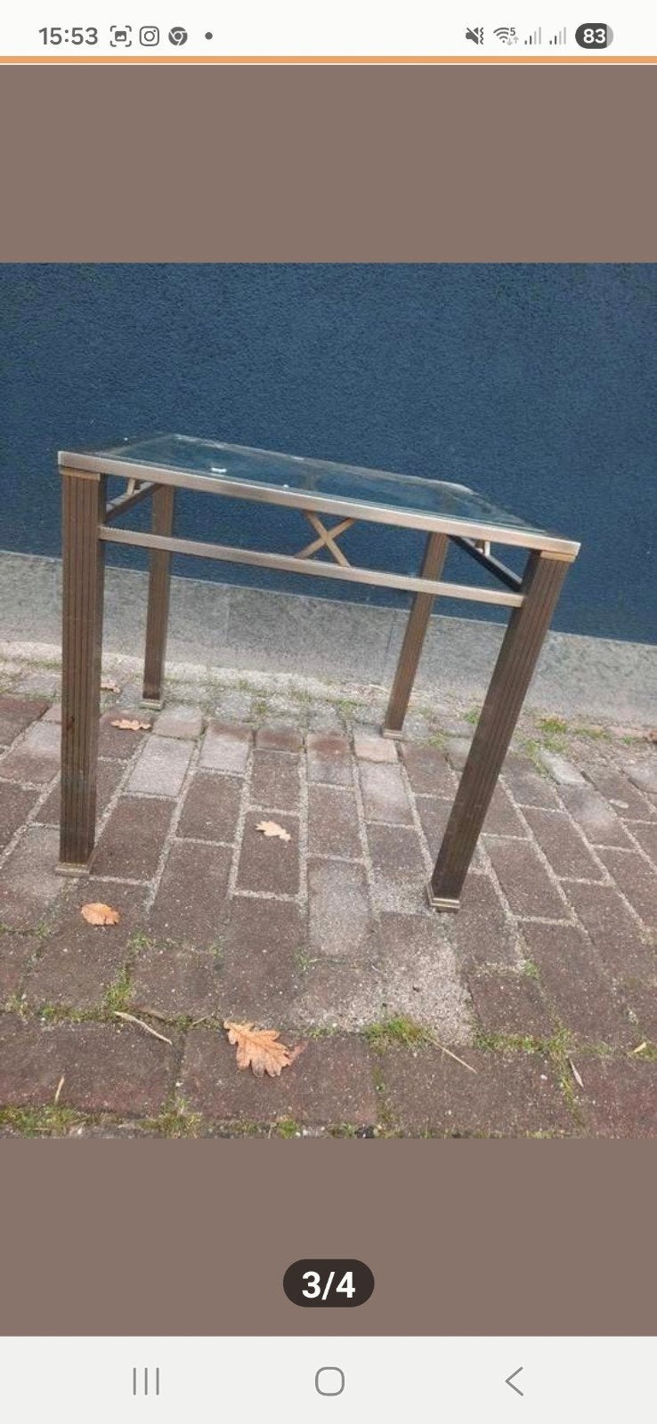 Retro Design Salontafel met Glazen Blad, Huis en Inrichting, Ophalen, Minder dan 50 cm, Gebruikt, Vierkant