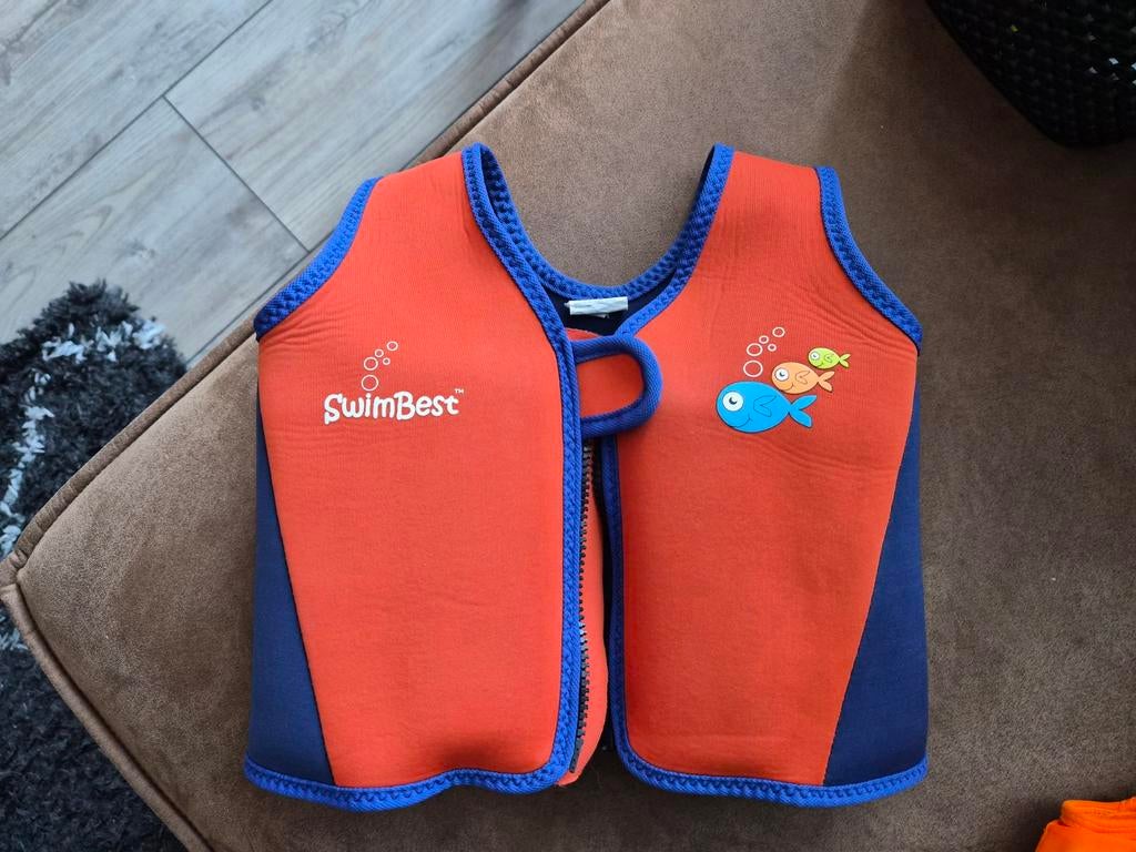 SwimBest Zwemvest - Oranje/Blauw met Vissen, Ophalen, Jongetje of Meisje, Zwem-accessoire