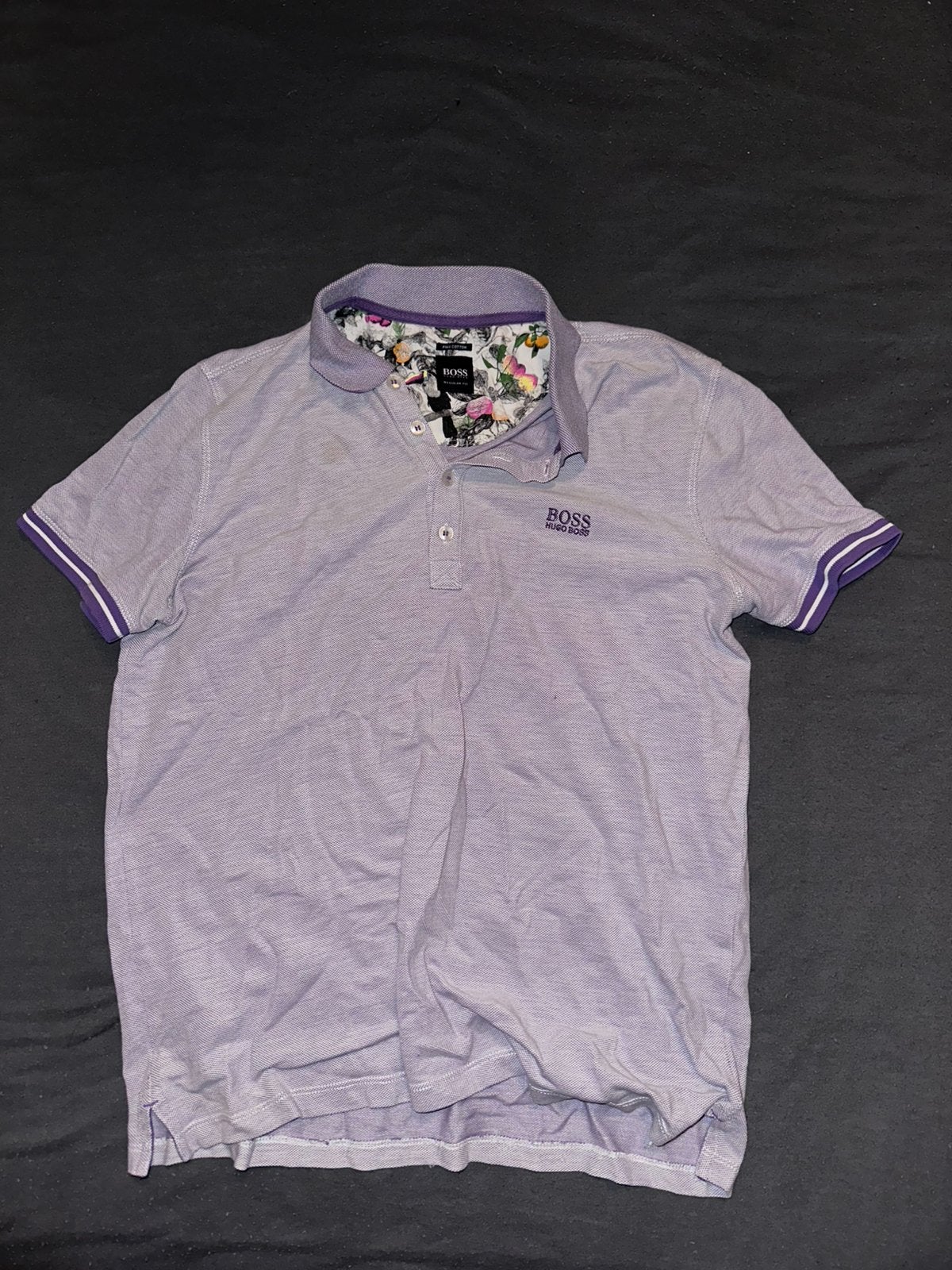 Hugo boss polo maat S/M, Ophalen of Verzenden, Zo goed als nieuw, Maat 48/50 (M), Paars