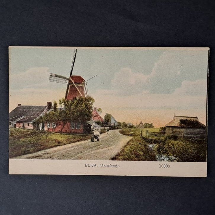 Blija Friesland Zicht op Blija met Molen omstreeks 1910, Verzenden, Voor 1920, Ongelopen, Friesland