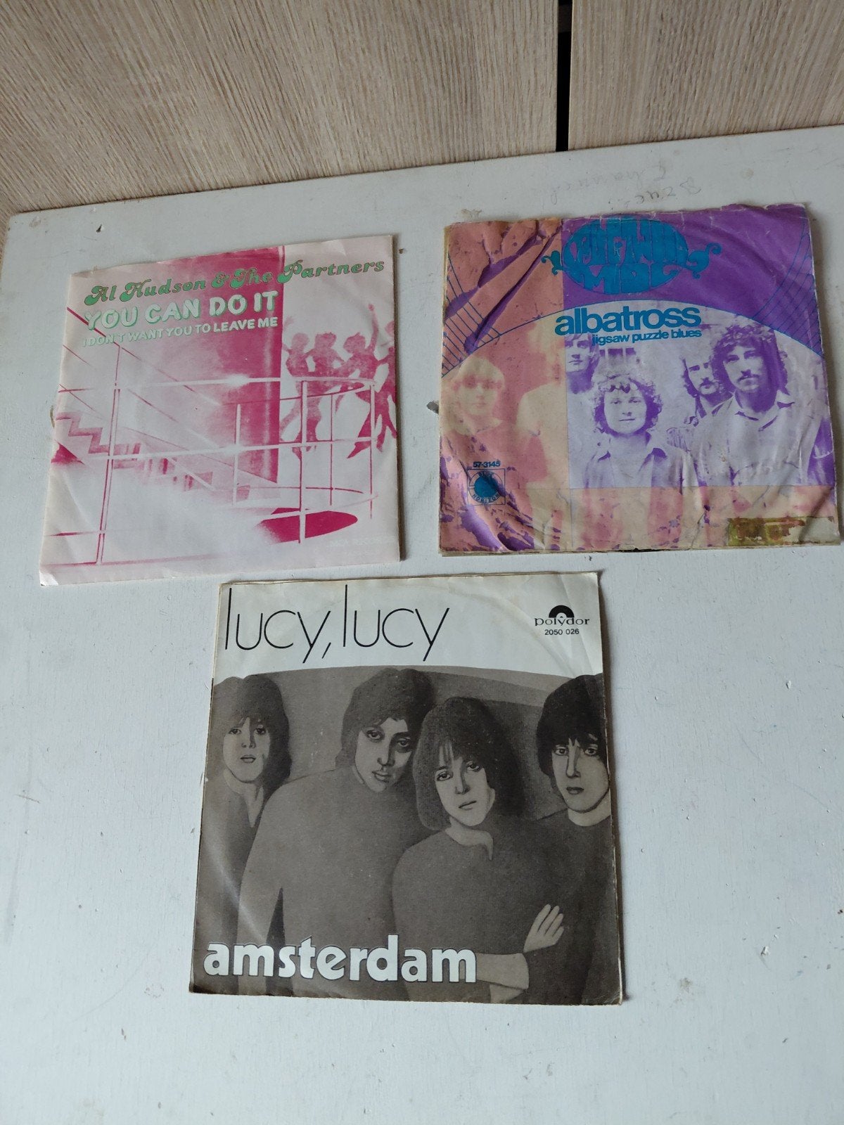 3 gebruikte singles: Al Hudson, Albatross, Lucy Lucy, Ophalen of Verzenden, Gebruikt, Pop