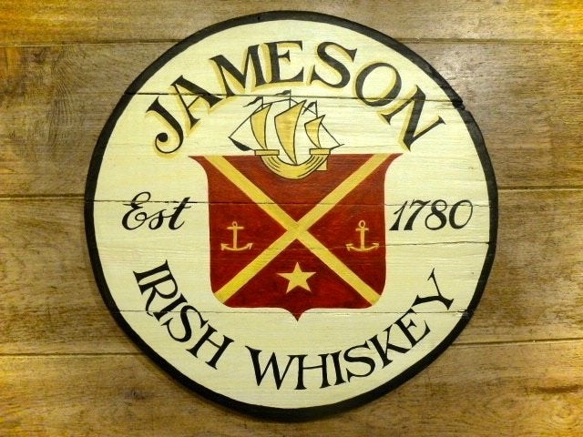 Handgeschilderde Ierse/Schotse pubborden/Jameson whiskey, Reclamebord, Nieuw, Ophalen of Verzenden, B6