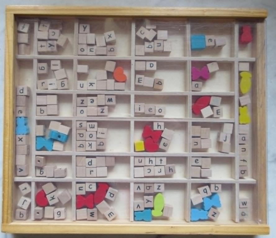 Houten letterdoos met letterblokjes, Oosterveldweg 15, 7274 DZ, Ophalen of Verzenden, Zo goed als nieuw, Stichting Angel's Choice