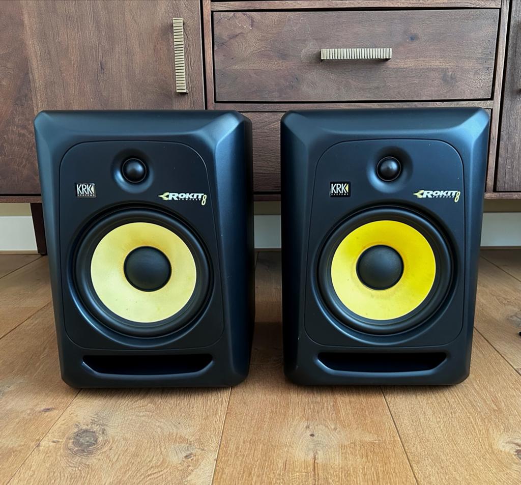 KRK Rokit 8 G3 Studio Monitoren (set van 2), Zo goed als nieuw, 60 tot 120 watt, Front, Rear of Stereo speakers, Ophalen