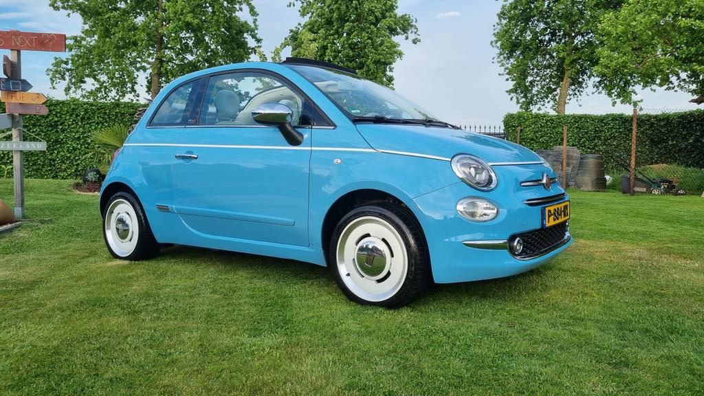 Fiat 500 1.2 2019 Blauw. Cabrio, Auto's, Fiat, Voorwielaandrijving, 15 km/l, 1242 cc, 4 cilinders