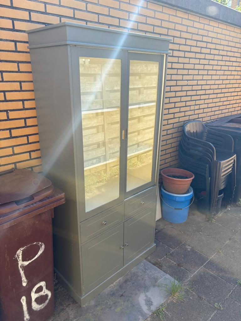 Vitrinekast, Ophalen, Gebruikt, Met deur(en), 50 tot 100 cm