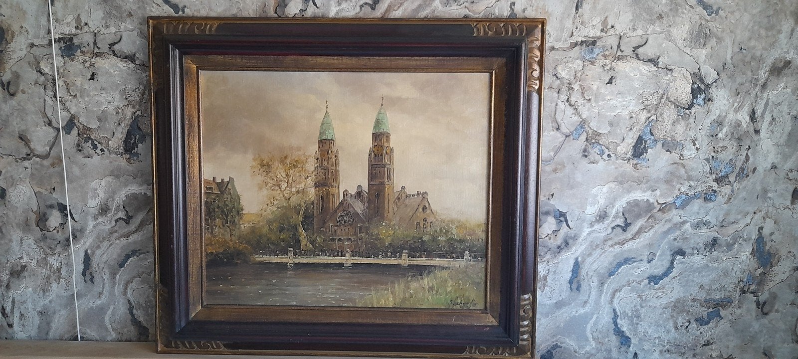 Schilderij olieverf S. Schaeffer.Koninginnekerk Crooswijk ., Antiek en Kunst, Ophalen of Verzenden