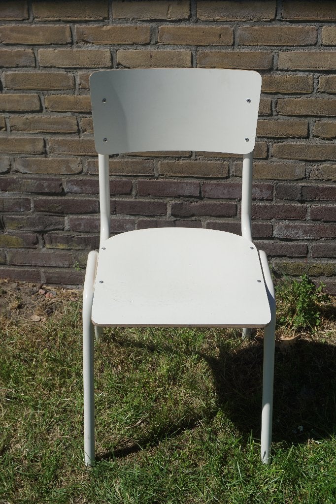 Witte Schoolstoel stoel, Ophalen, Gebruikt, Wit, Eén