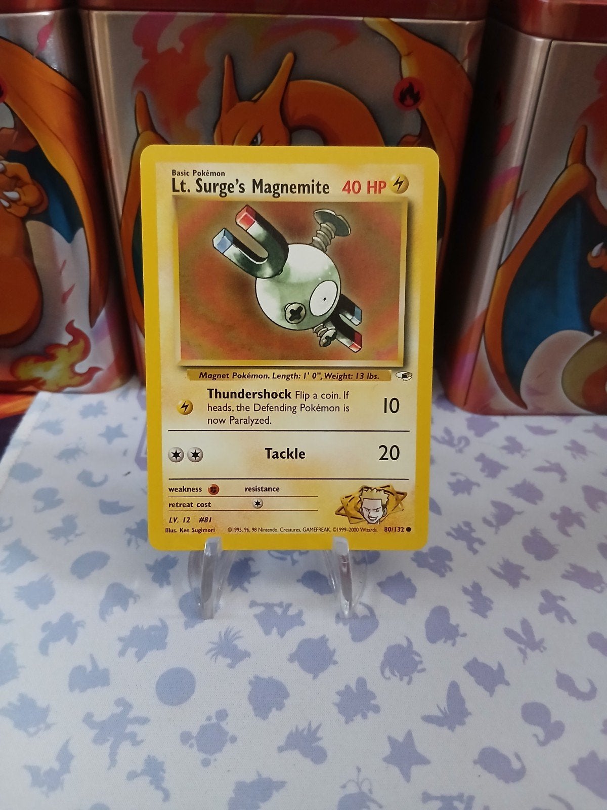 Pokémon Kaart: Lt. Surge's Magnemite 80/132 (Gym Heroes), Hobby en Vrije tijd, Verzamelkaartspellen | Pokémon, Ophalen of Verzenden