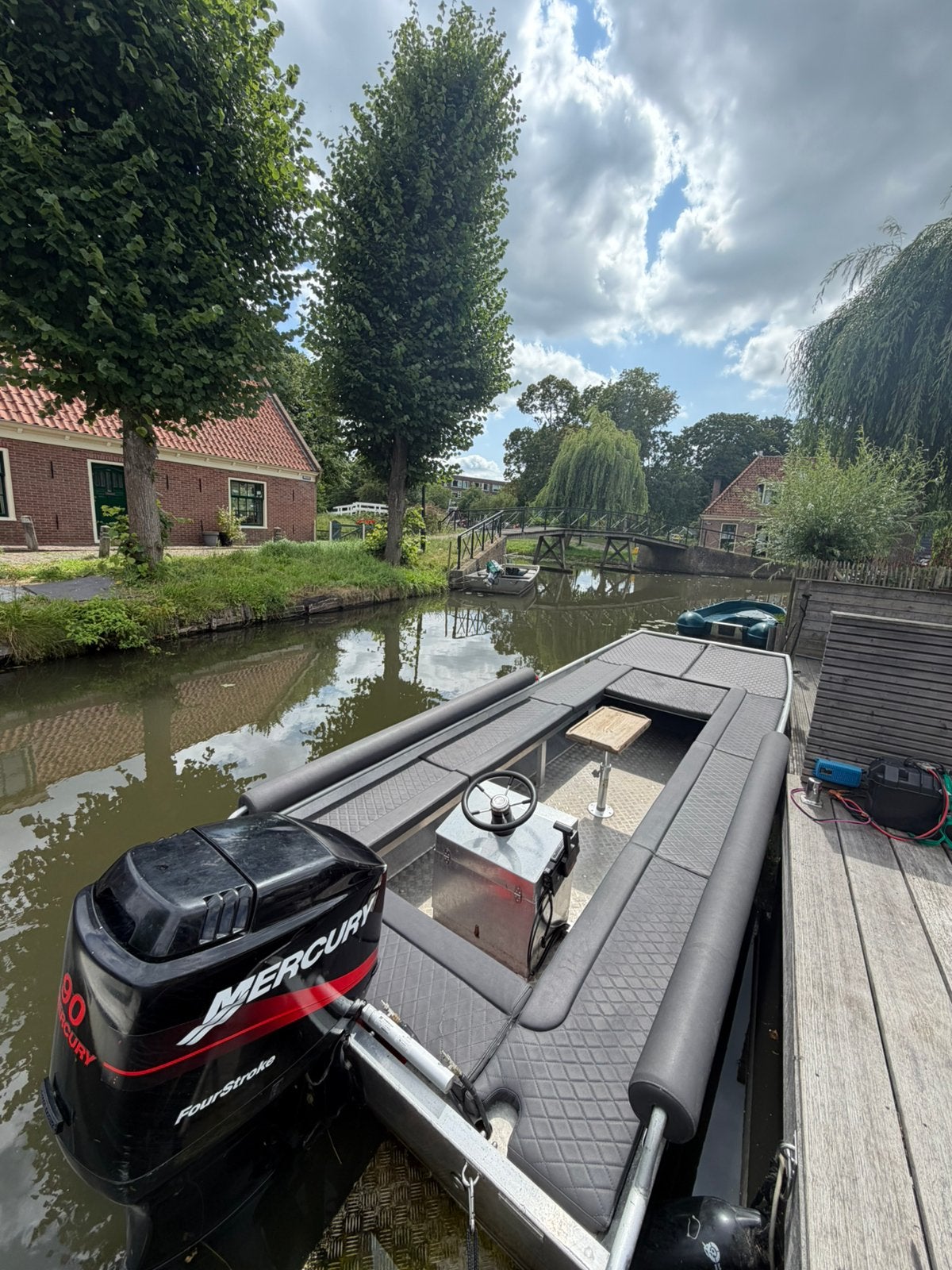 Alluminium platbodem/werkboot | Mercury 90 PK, Ophalen, Zo goed als nieuw