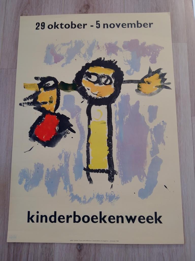 Vintage Kinderboekenweek Poster 1960 - Stefan Tamboer, Verzamelen, Rechthoekig Staand, Ophalen of Verzenden, Zo goed als nieuw