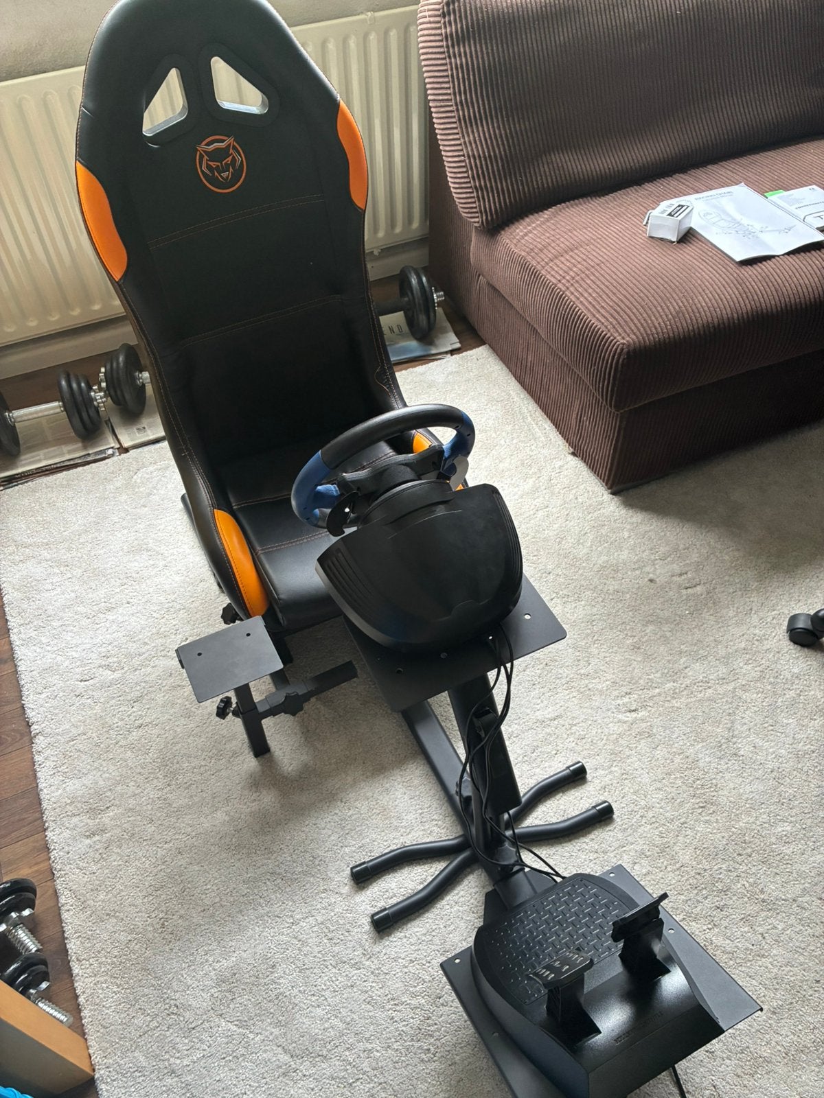 Race stoel + stuur en pedalen, Ophalen, Gebruikt