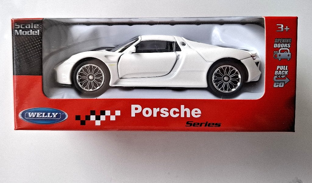 Welly, Porsche 918 Spyder, deuren kunnen open, Ophalen, Nieuw, Auto