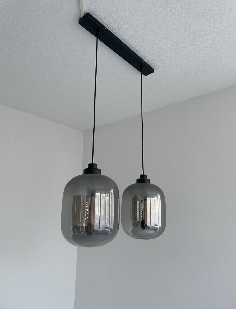 Hanglampen eetkamer, Ophalen, Zo goed als nieuw, Glas, Spiegel