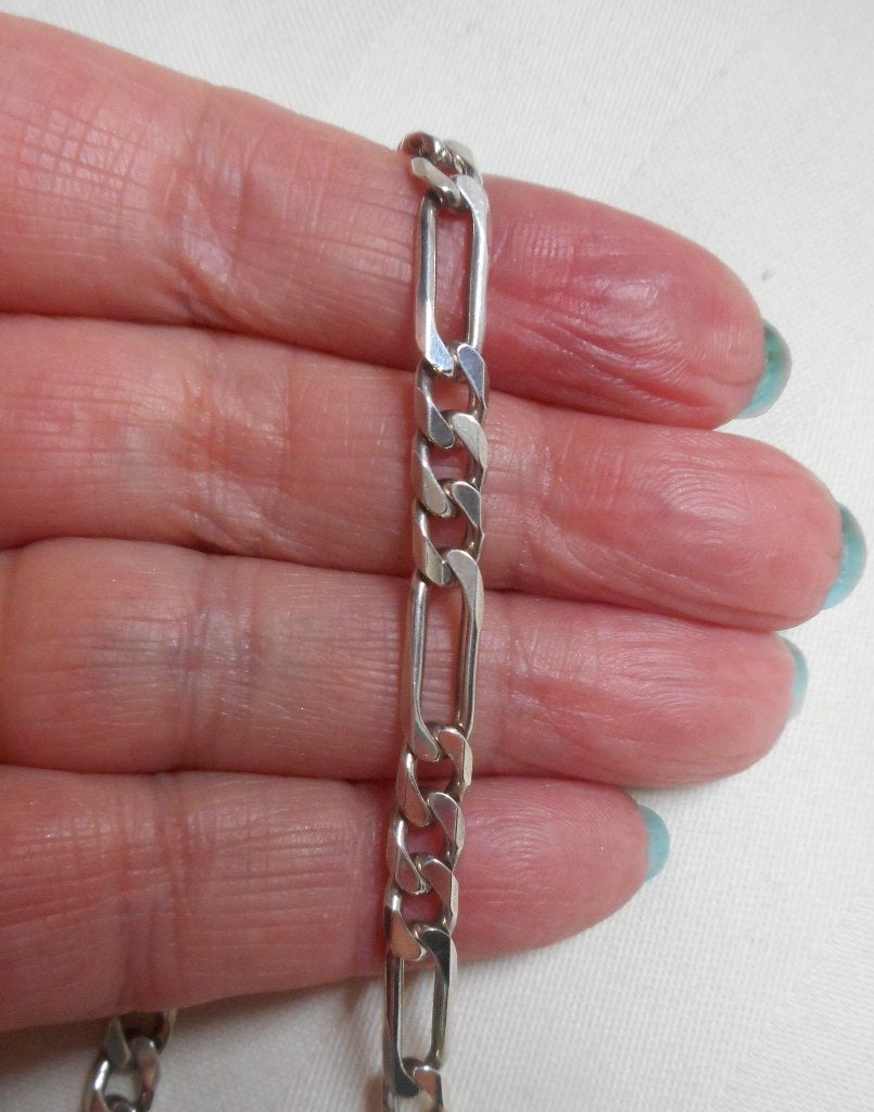 Zilveren figaro schakel ketting nr.656, Verzenden, Zo goed als nieuw, Zilver, Zilver