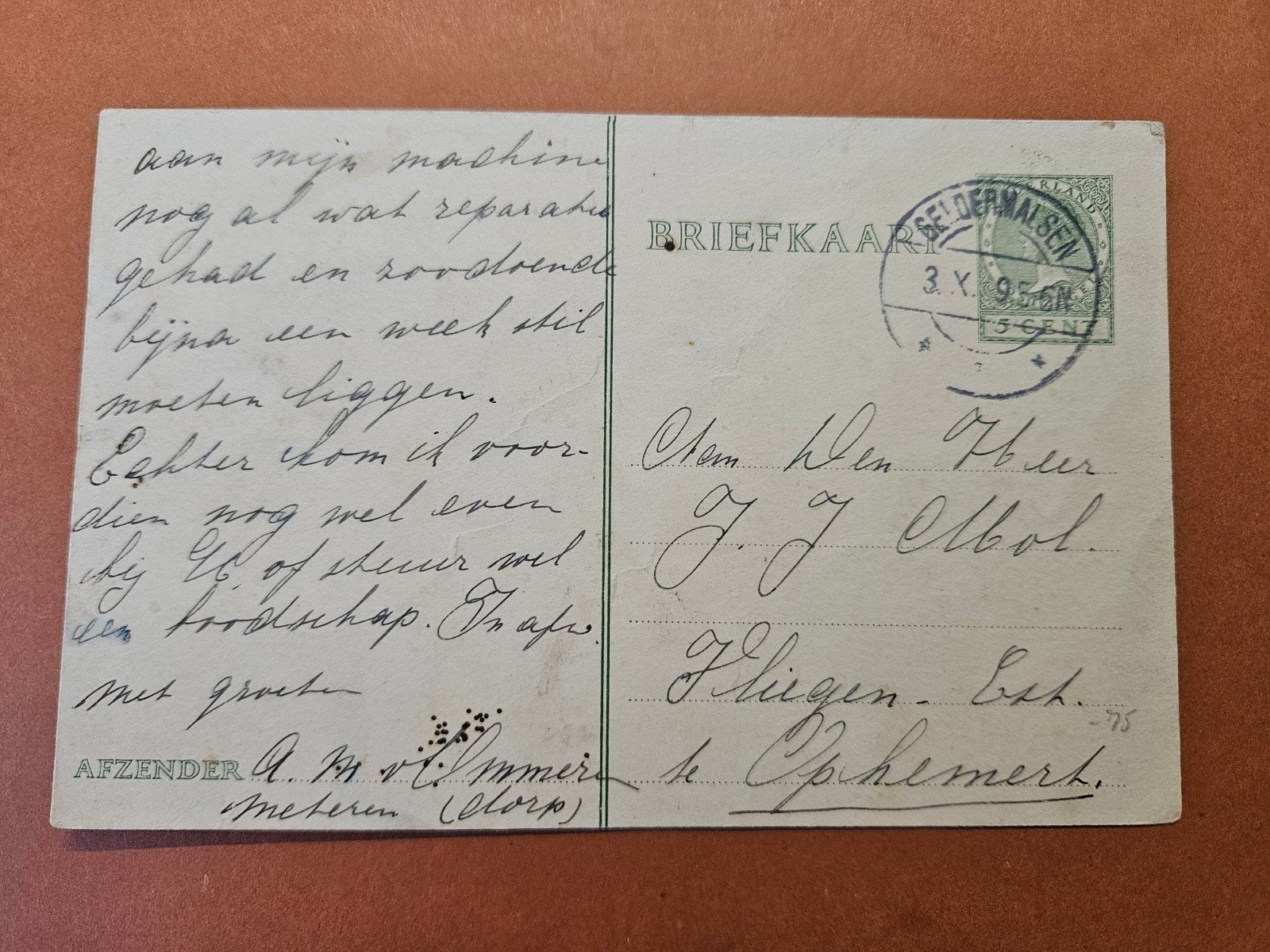 72) briefkaart 1929, Postzegels en Munten, Ophalen of Verzenden, Briefkaart