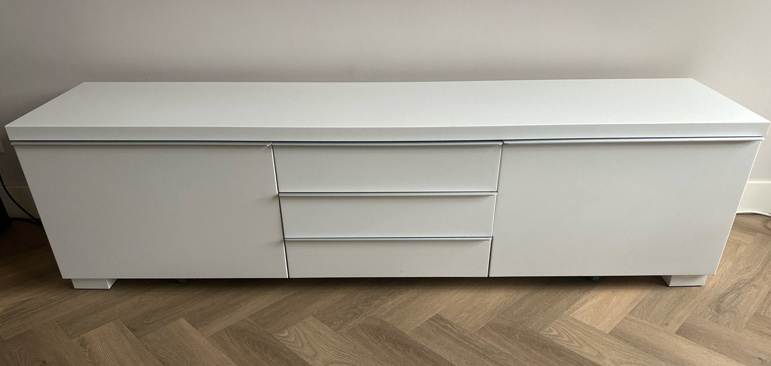 IKEA Besta Burs TV-meubel wit met lades en deuren, Huis en Inrichting, Kunststof, Gebruikt, 150 tot 200 cm, Ophalen of Verzenden