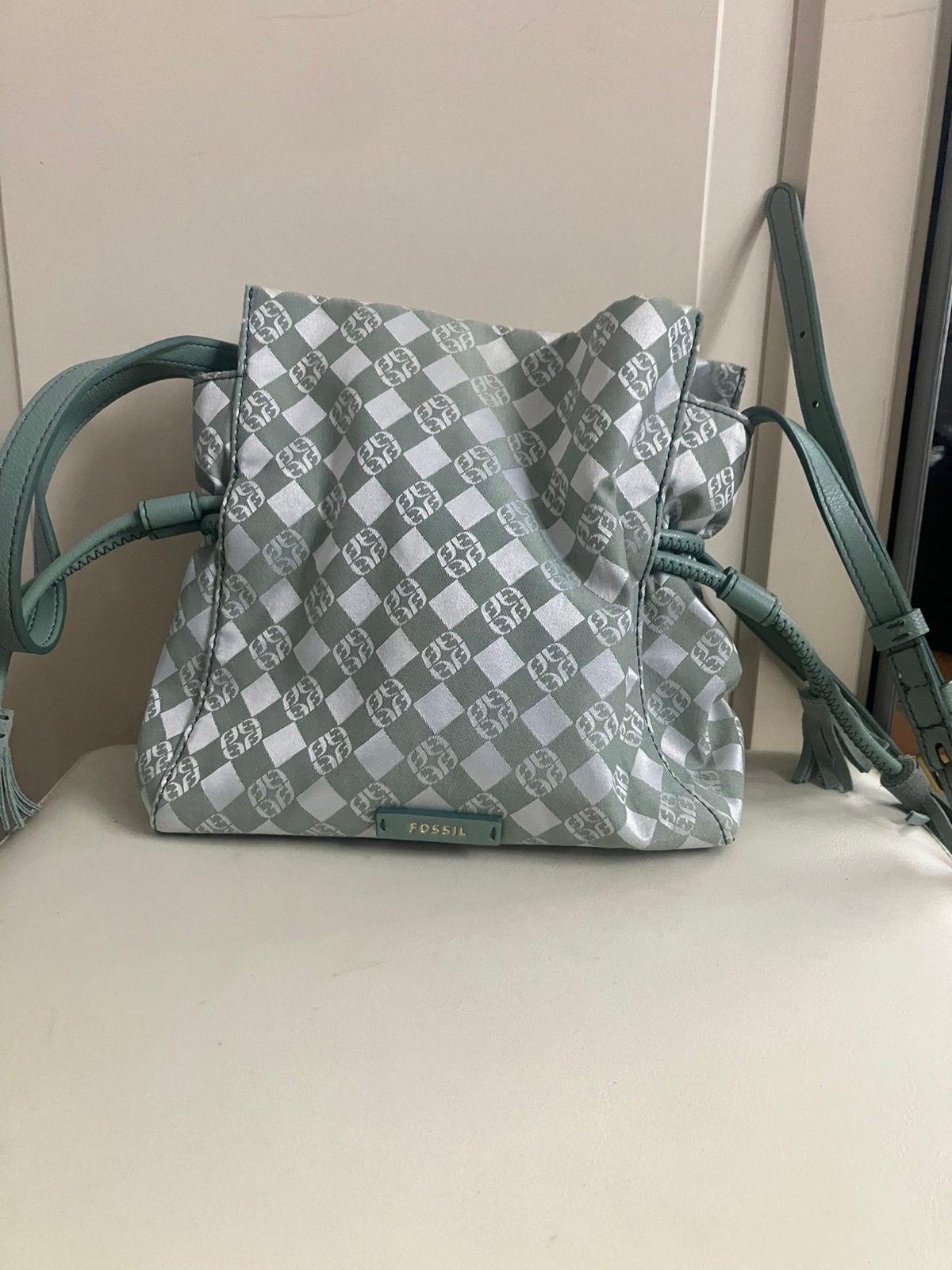 Fossil crossbody tas, Ophalen of Verzenden, Zo goed als nieuw, Groen, Schoudertasje