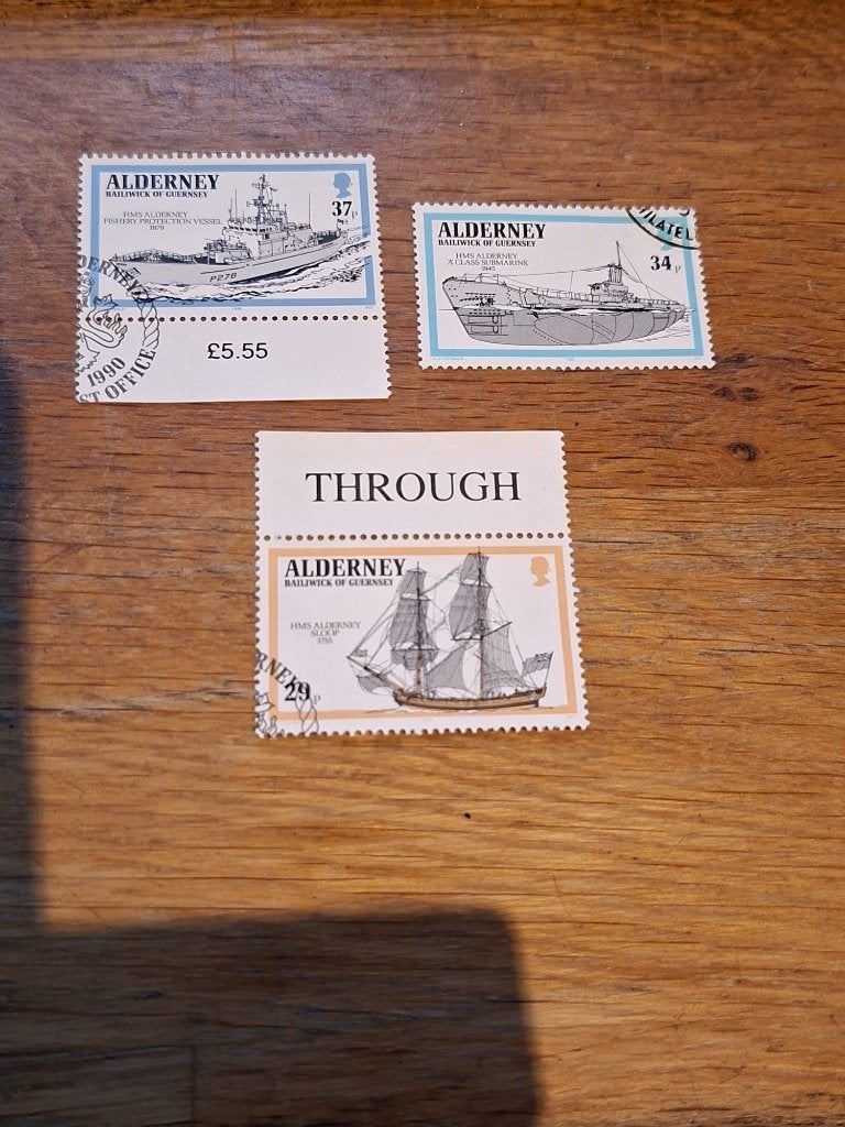 Alderney gestempeld - nr. 45 46 47, Ophalen of Verzenden, Gestempeld