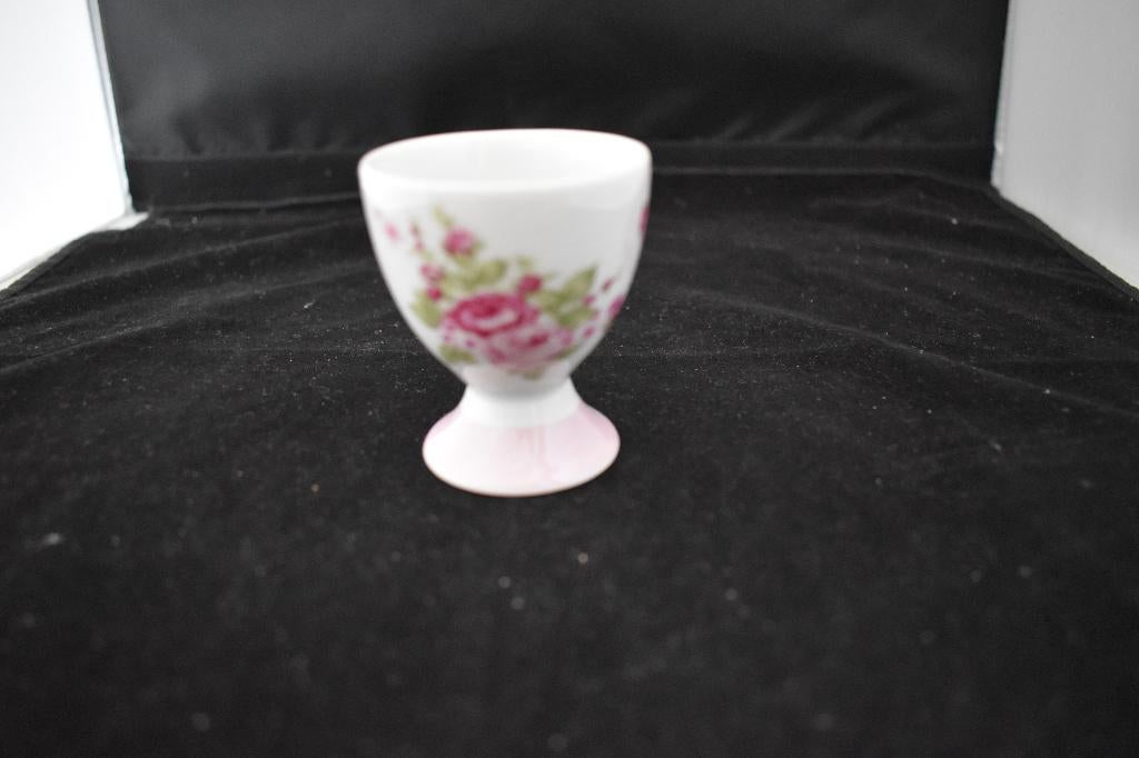 Eierdopjes Le Rosier Rose servies, Info@detagrijn.com, Overige typen, Nieuw, Ophalen of Verzenden