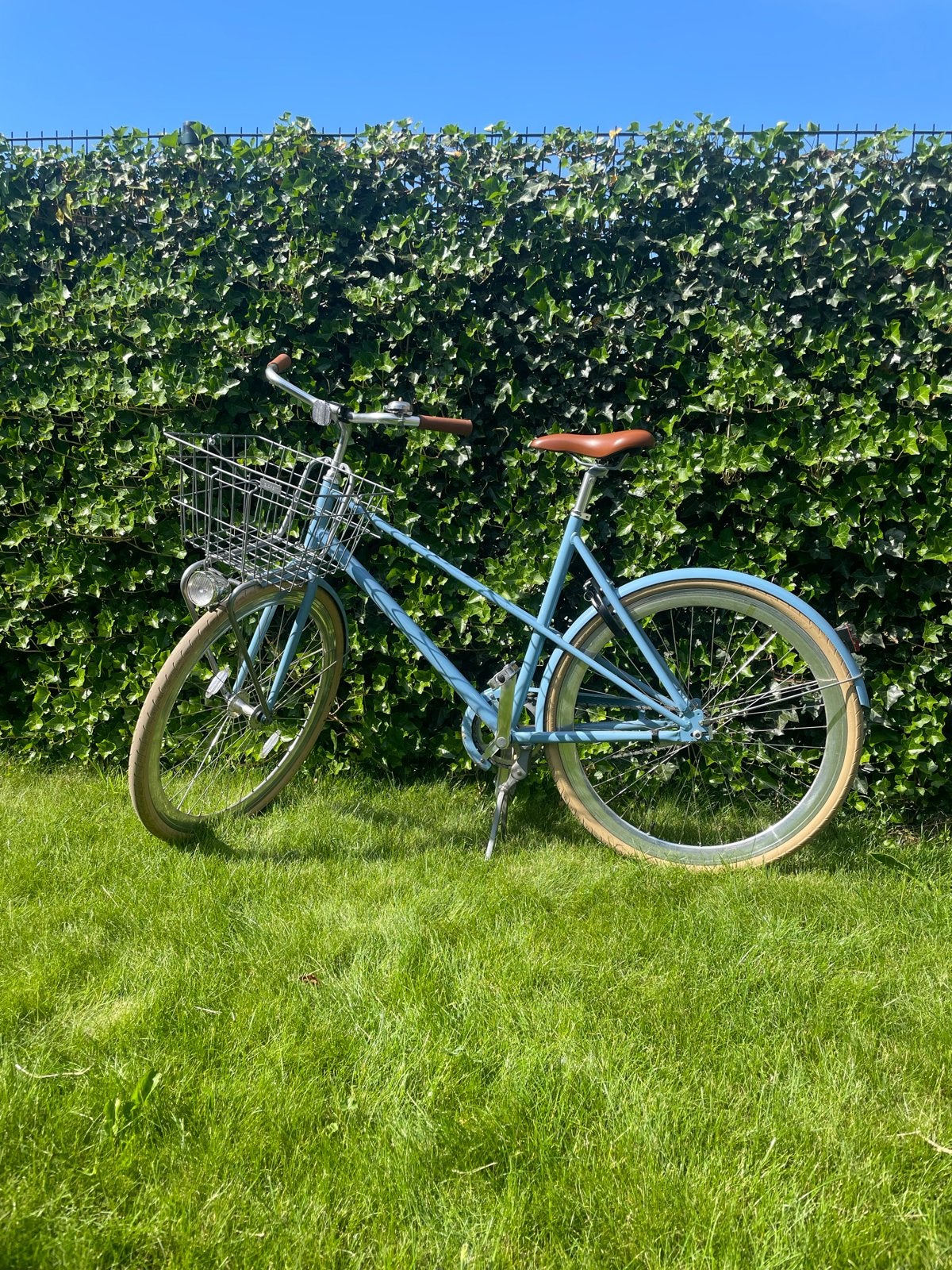 Veloretti fiets met mandje - Lichtblauw, Gebruikt, Velgrem, 50 tot 53 cm, Ophalen