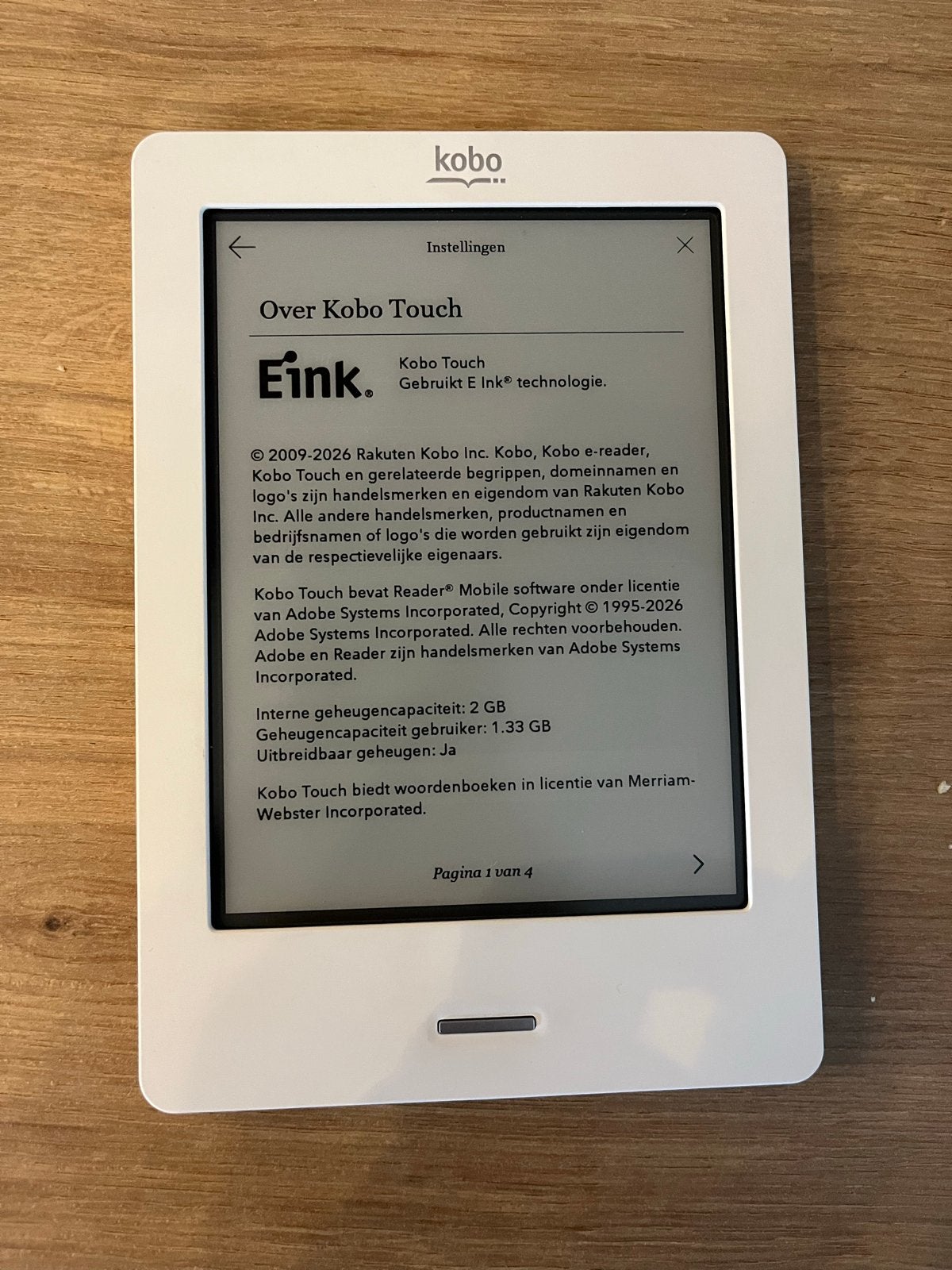 Kobo Touch E-reader, Computers en Software, E-readers, Ophalen of Verzenden, Zo goed als nieuw, 4 GB of minder, Touchscreen