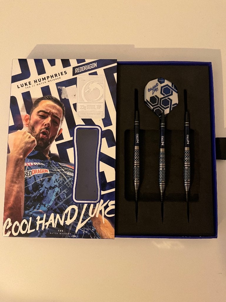 Luke Humphries TX5 23 gram, Sport en Fitness, Darts, Ophalen, Zo goed als nieuw, Pijlen
