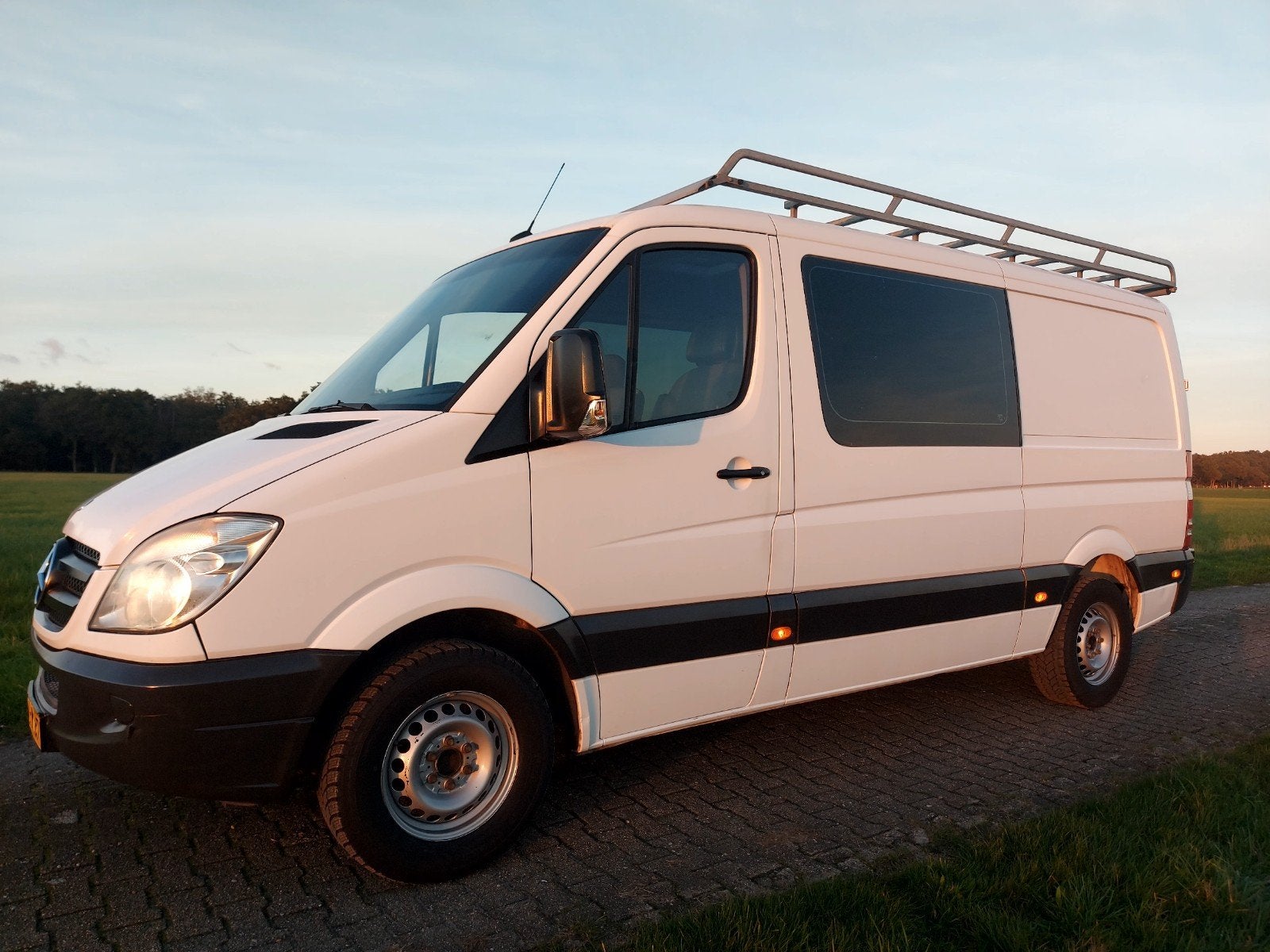 Mercedes-Benz Sprinter 313 CDI 2.1 youngtimer dubbele cabine, Automaat, 4 cilinders, 129 pk, 7 stoelen