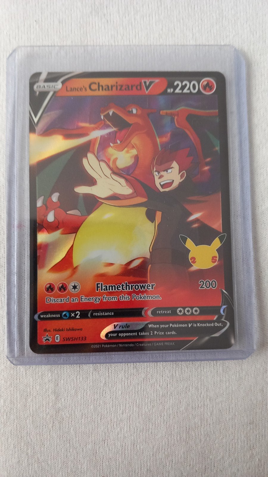 Lance's Charizard V SWSH133 Pokemon Kaart - Geen schade, Ophalen of Verzenden