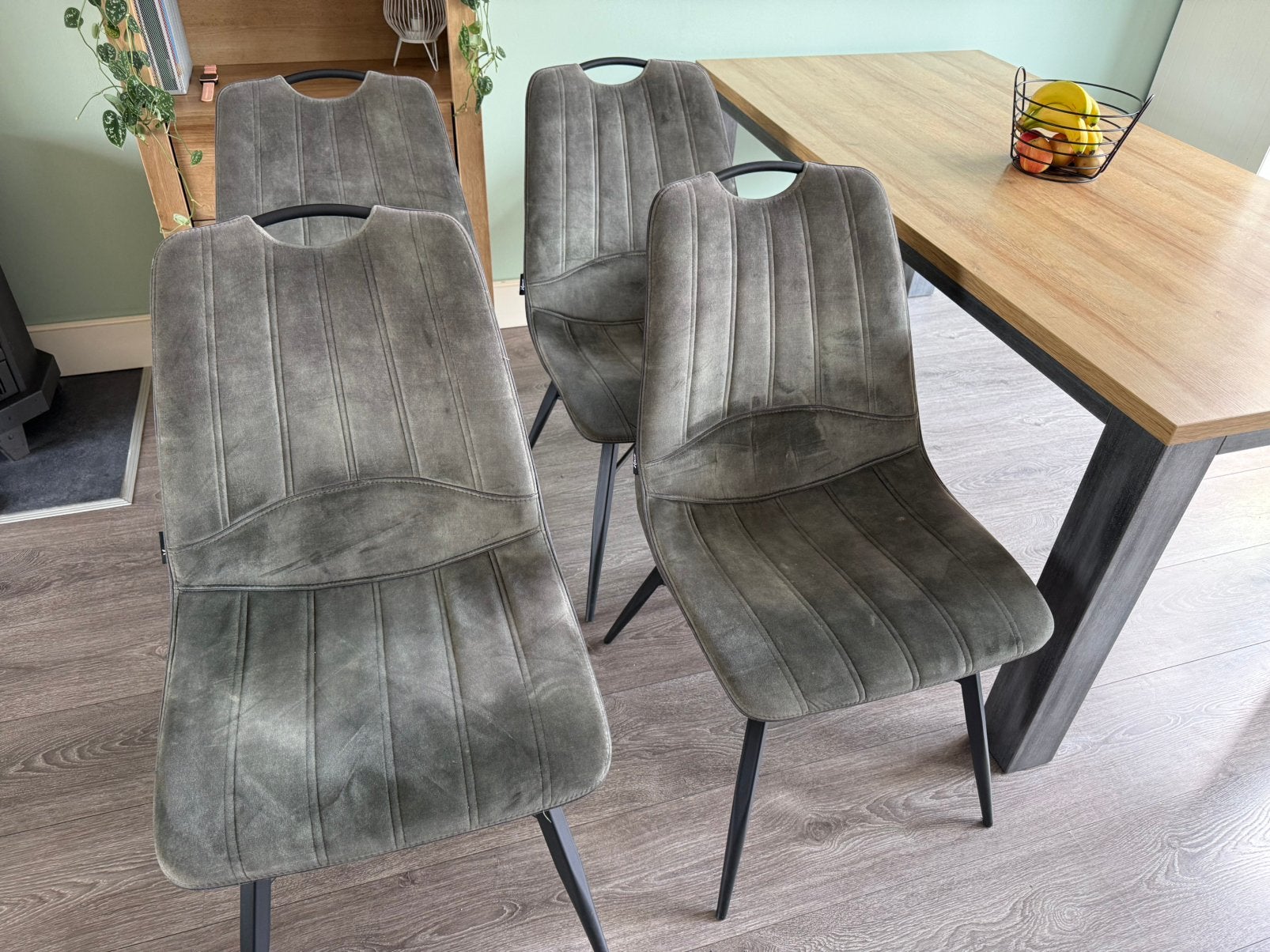 4 Eetkamerstoelen van haco type index, Ophalen, Gebruikt, Vier, Stof