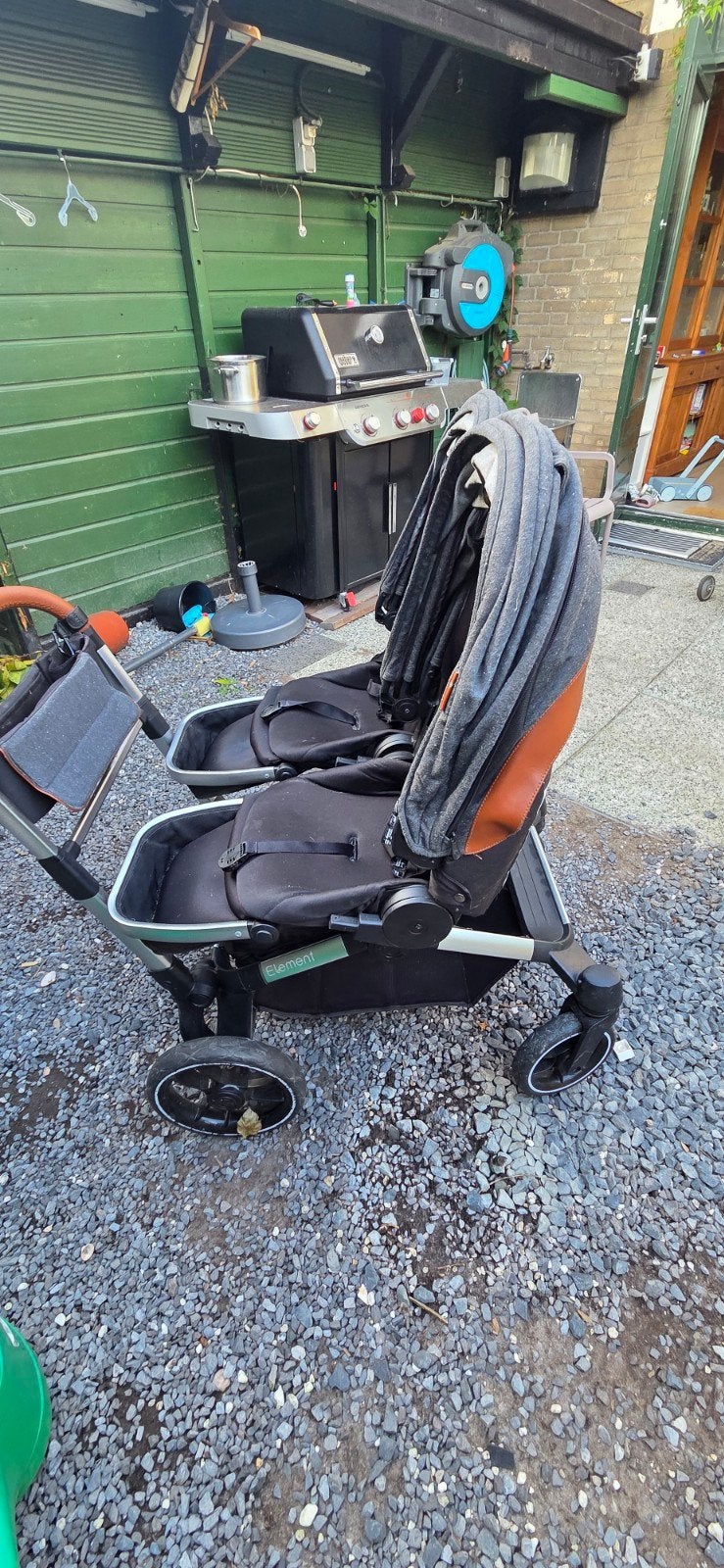 Duo kinderwagen met Maxi-Cosi adapters, Duowagen, Gebruikt, Ophalen, Kinderwagen