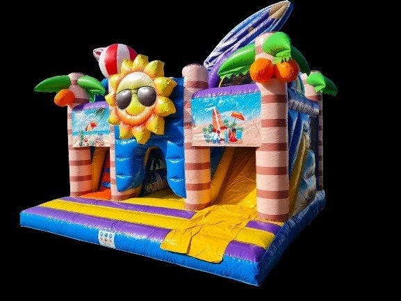 te koop mooi nieuw springkussen multiplay beach 5 x 4,5 m, Ophalen of Verzenden, Nieuw, Verjaardag