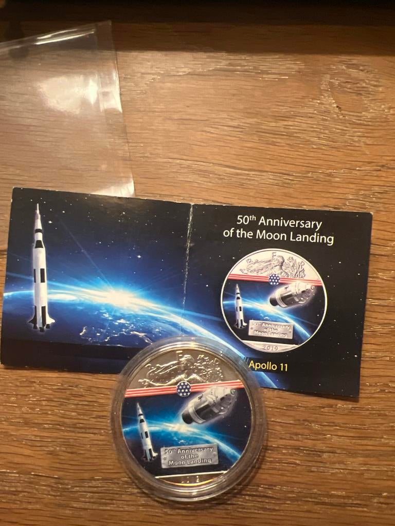 Moon Landing 1oz 999 Zilveren Munt Apollo 11, Ophalen of Verzenden, Noord-Amerika, Losse munt, Zilver