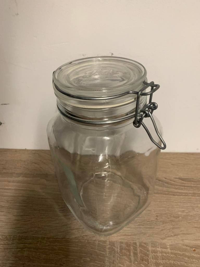 Grote glazen weckpot, Glas, Nieuw, Ophalen of Verzenden, Voorraadpot