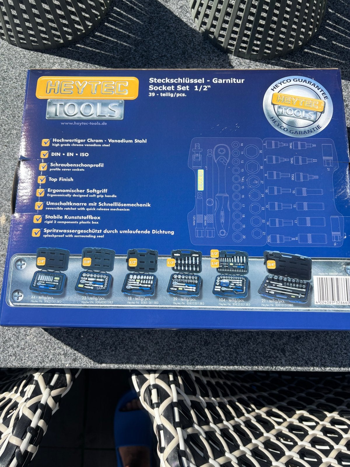 HEYTEC Steeksleutel-Garnitur Socket Set 1/2" - 39-delig, Ophalen, Nieuw, Gereedschapsset, Overige merken