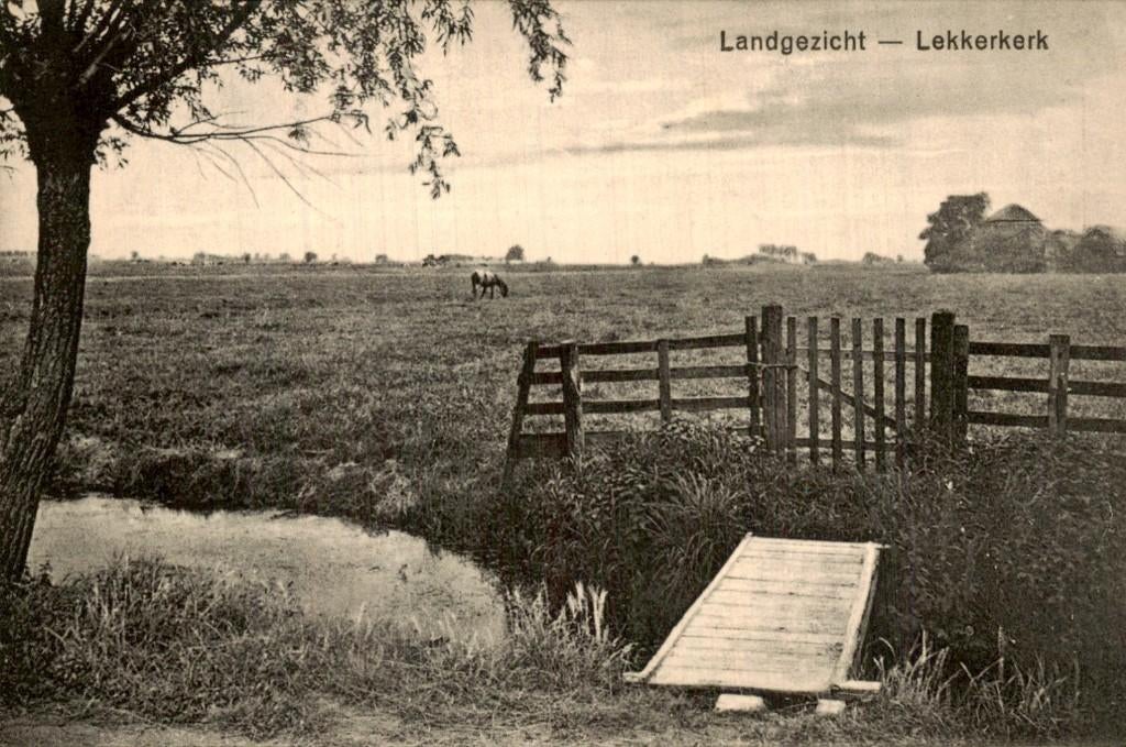 Lekkerkerk - Landgezicht - Paard, Ophalen of Verzenden, 1920 tot 1940, Ongelopen, Zuid-Holland