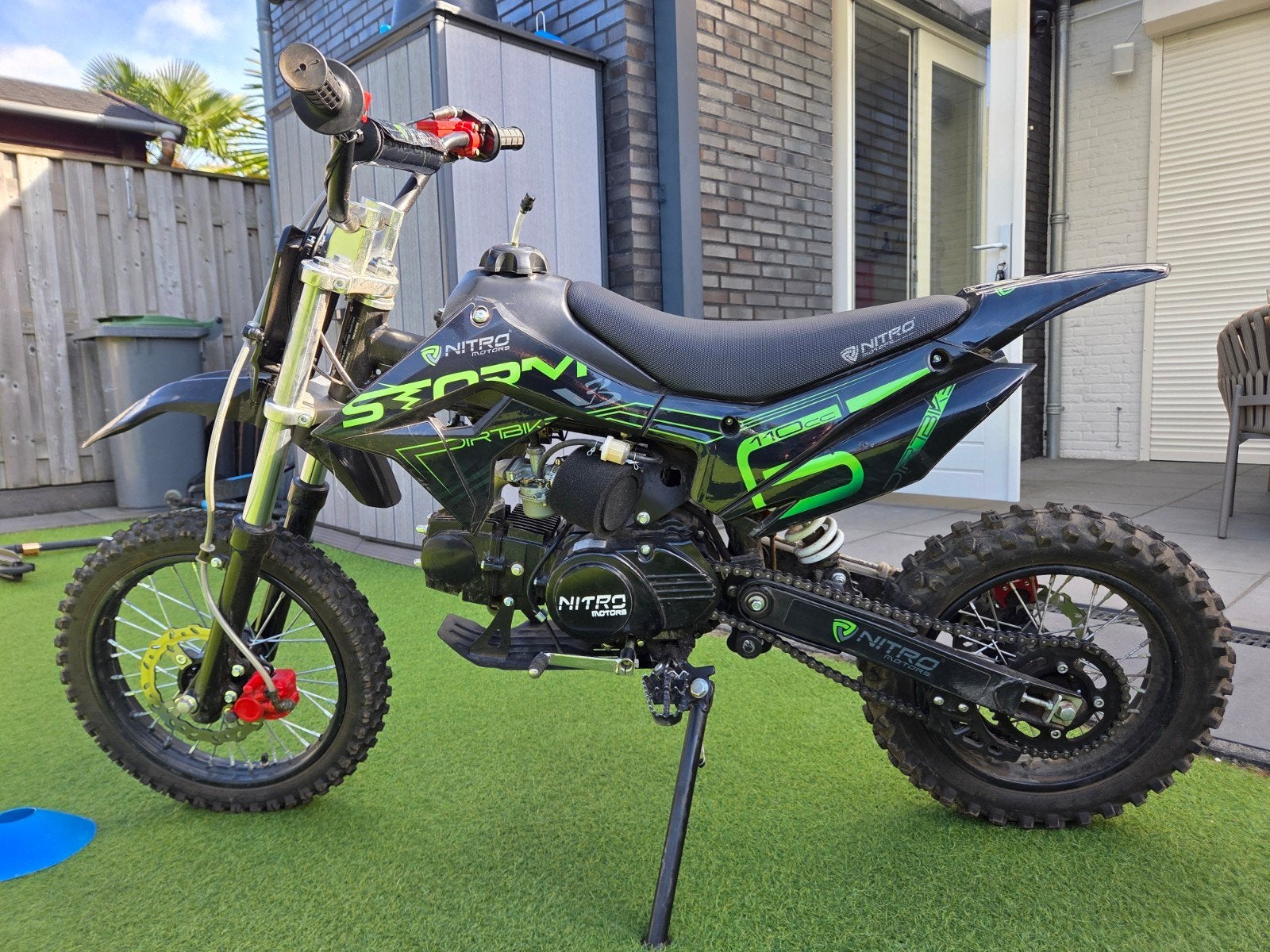 Nitro Storm Dirtbike 110cc - Zo goed als nieuw, Nitro, Ophalen of Verzenden, Schijfrem, Pitbike